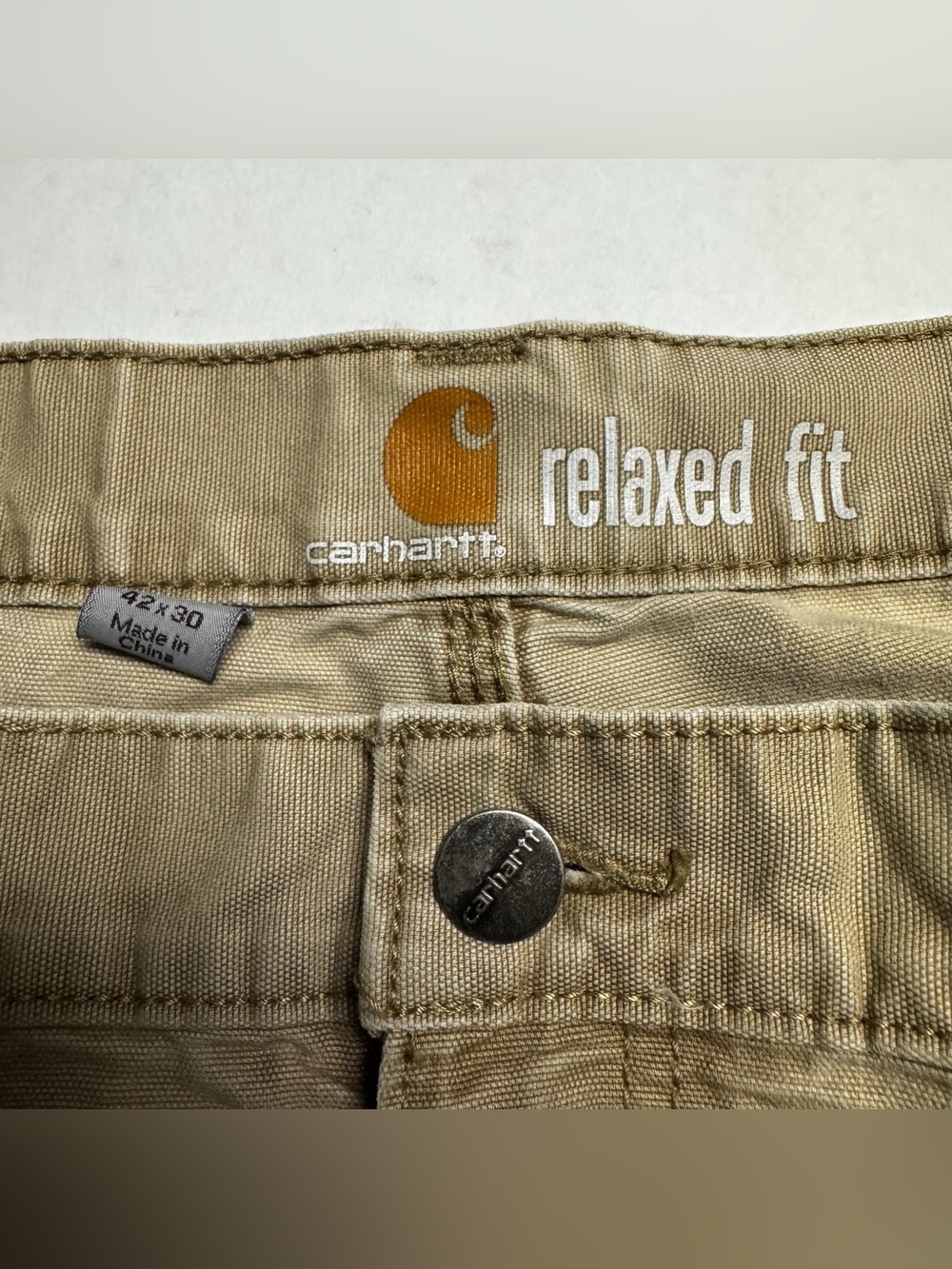 Carhartt (100272253) Relaxed Fit Straight Leg Rigby Cargo Pant In Khaki 42x30 - Picture 6 of 11